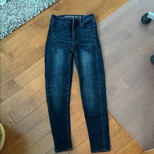 American Eagle Outfitters Women's Dark Blue High Rise Jeans